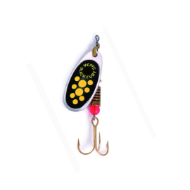 Mepps Spinner Black Fury silver/ yellow dots 4