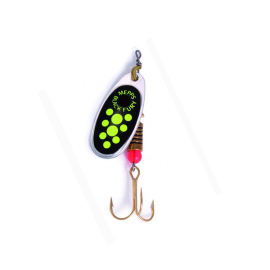 Mepps Spinner Black Fury silver/chartreuse dots Fluo 1