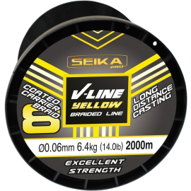 FTM Seika V-Line 8 Braid geflochtene Schnur Großspule 2000 m gelb (0,06 mm / 6,4 kg)