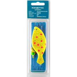 Kinetic Sabiki Jay Plattfisch Inline Rig 60 g Yellow/Orange Dots