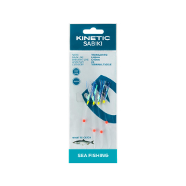 Kinetic Sabiki Trembler #4 Holo Fishskin/ Blue Flash Herring system