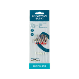 Kinetic Sabiki MaxCatch #6 Holo Fishskin/Multi Herring system