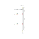 Kinetic Sabiki Scandic #1/0 Yellow/Red/Orange Plattfisch Scholle Flunder Vorfach Rig system
