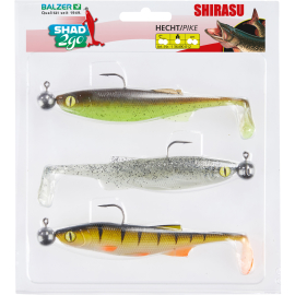 Balzer Shad 2go Set Pike, 12,5cm, 10g, Green Pumpkin, Highlight, Hot Perch