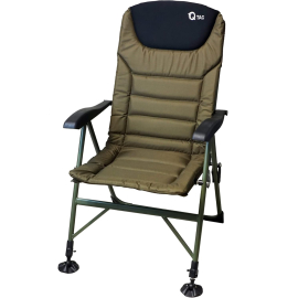 Q-Tac Fishing Chair Deluxe Carp Chair up to 150 kg with Armrest & Foldable, Camping Chair